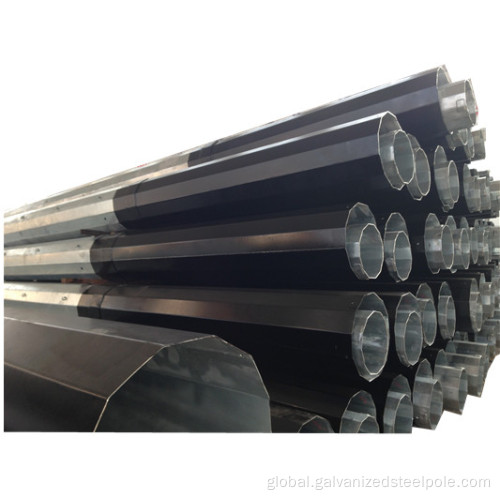 Power Distribution Steel Pole Bitumen Painting and Galvanized Polygonal Steel Pole Factory